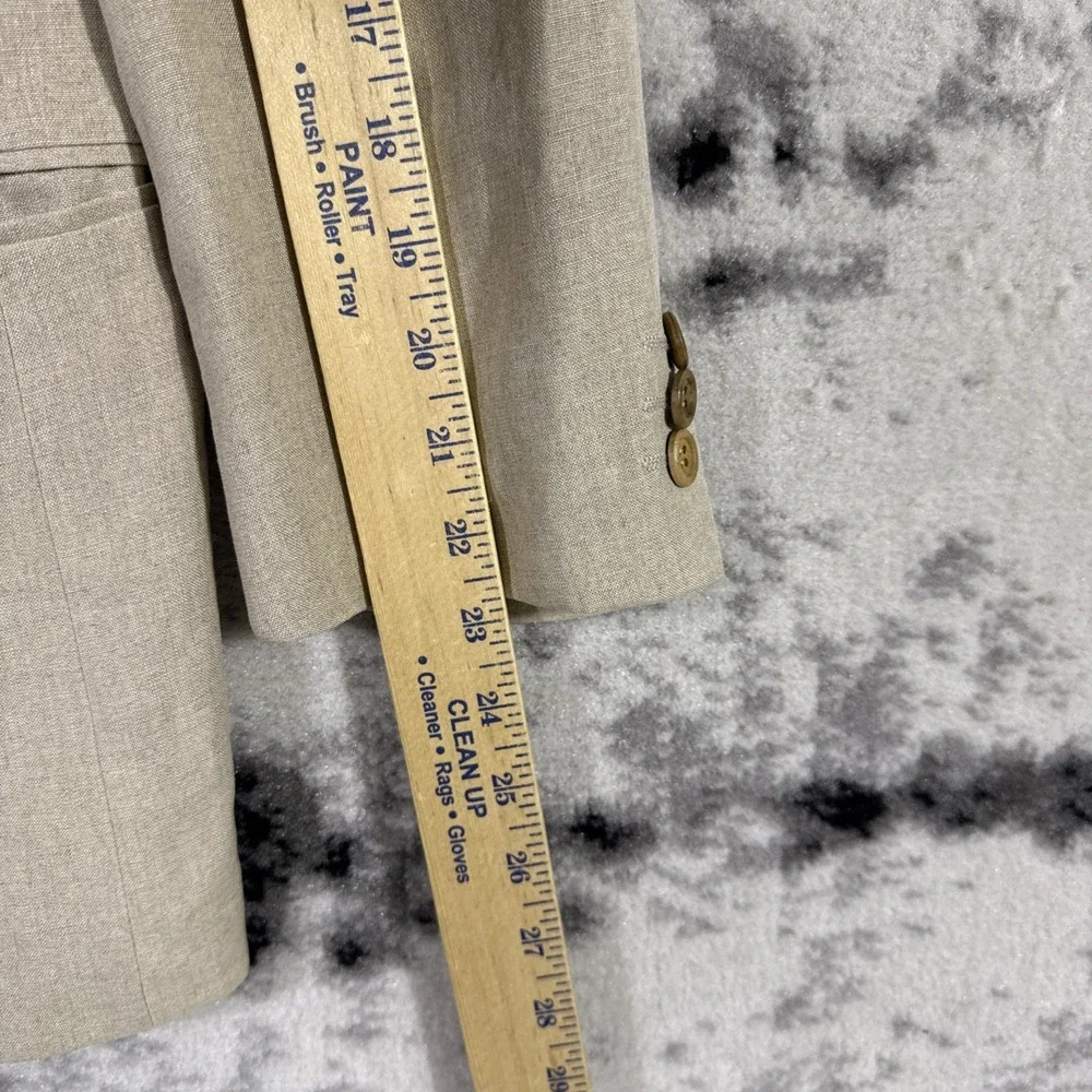 Hugo Boss Jacket Mens Size 42 Chest 100% Solbiati Linen Sand Double Breasted